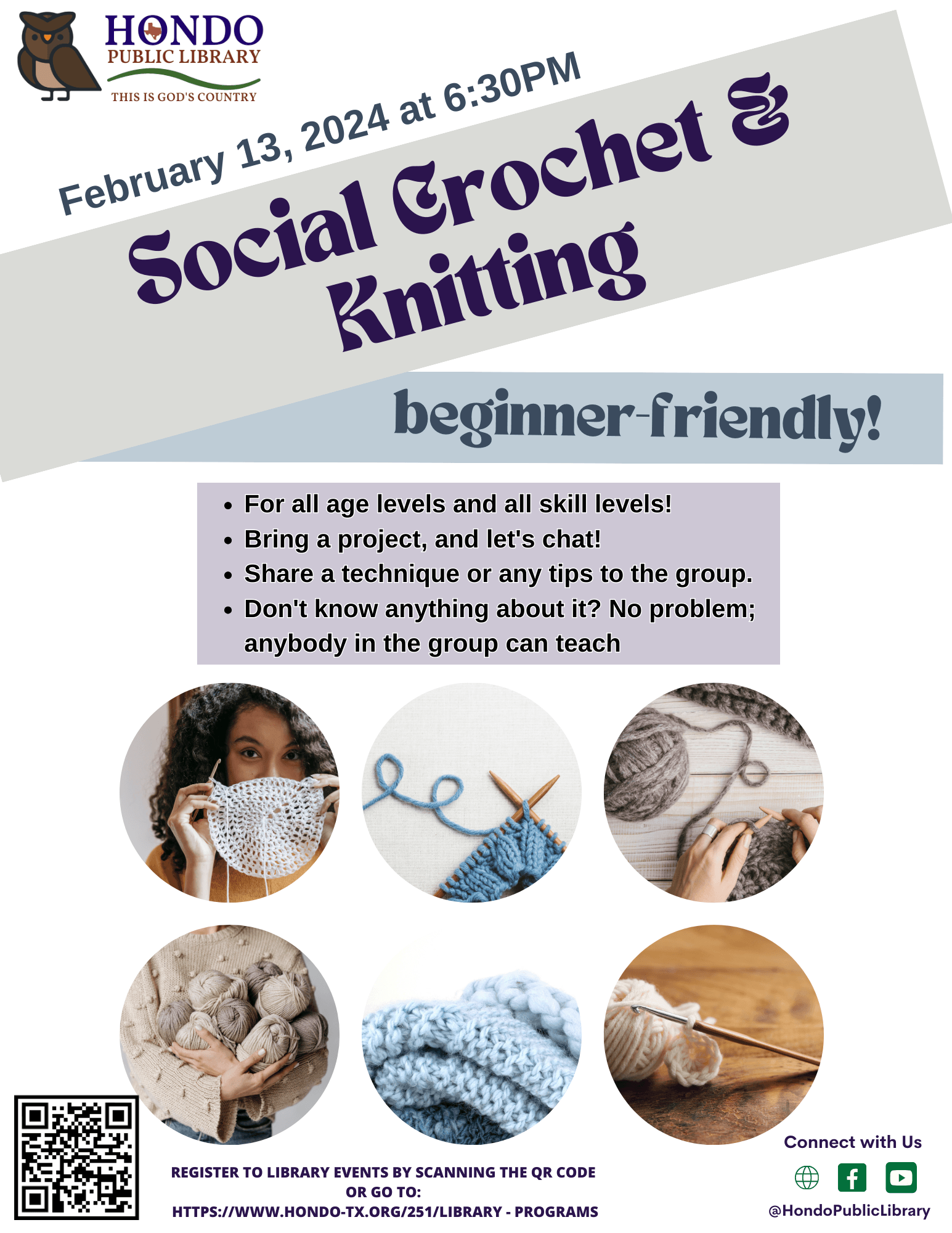 February Social Crochet and Knitting