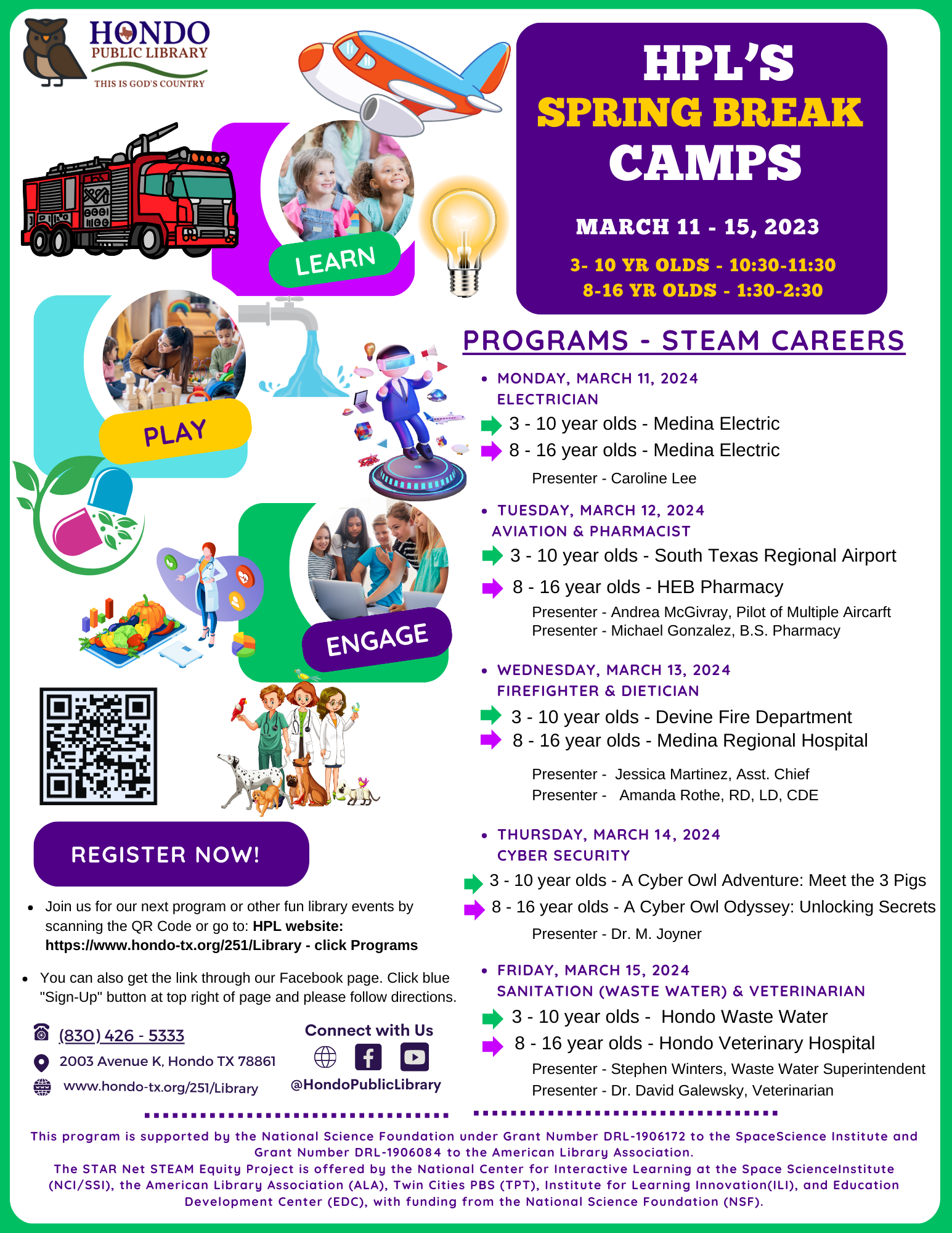 HPL Spring Break Camps