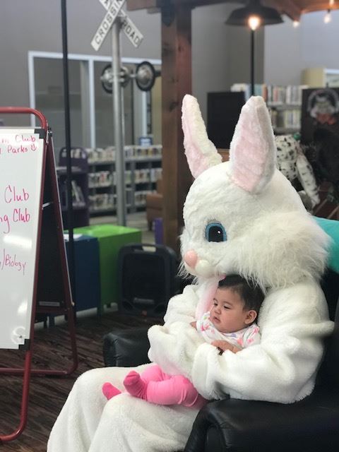 Reading with the Easter Bunny at Hondo Library