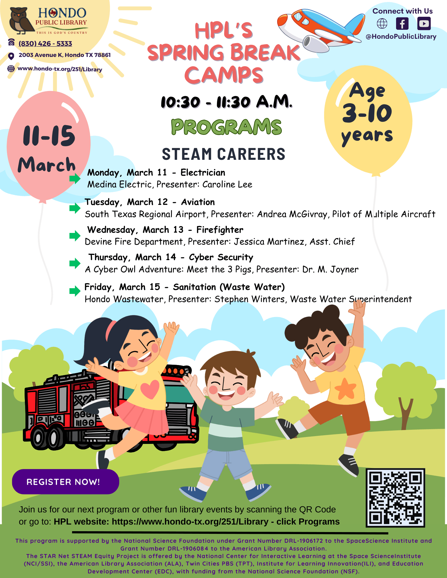 3-10 HPL Spring Break Camps