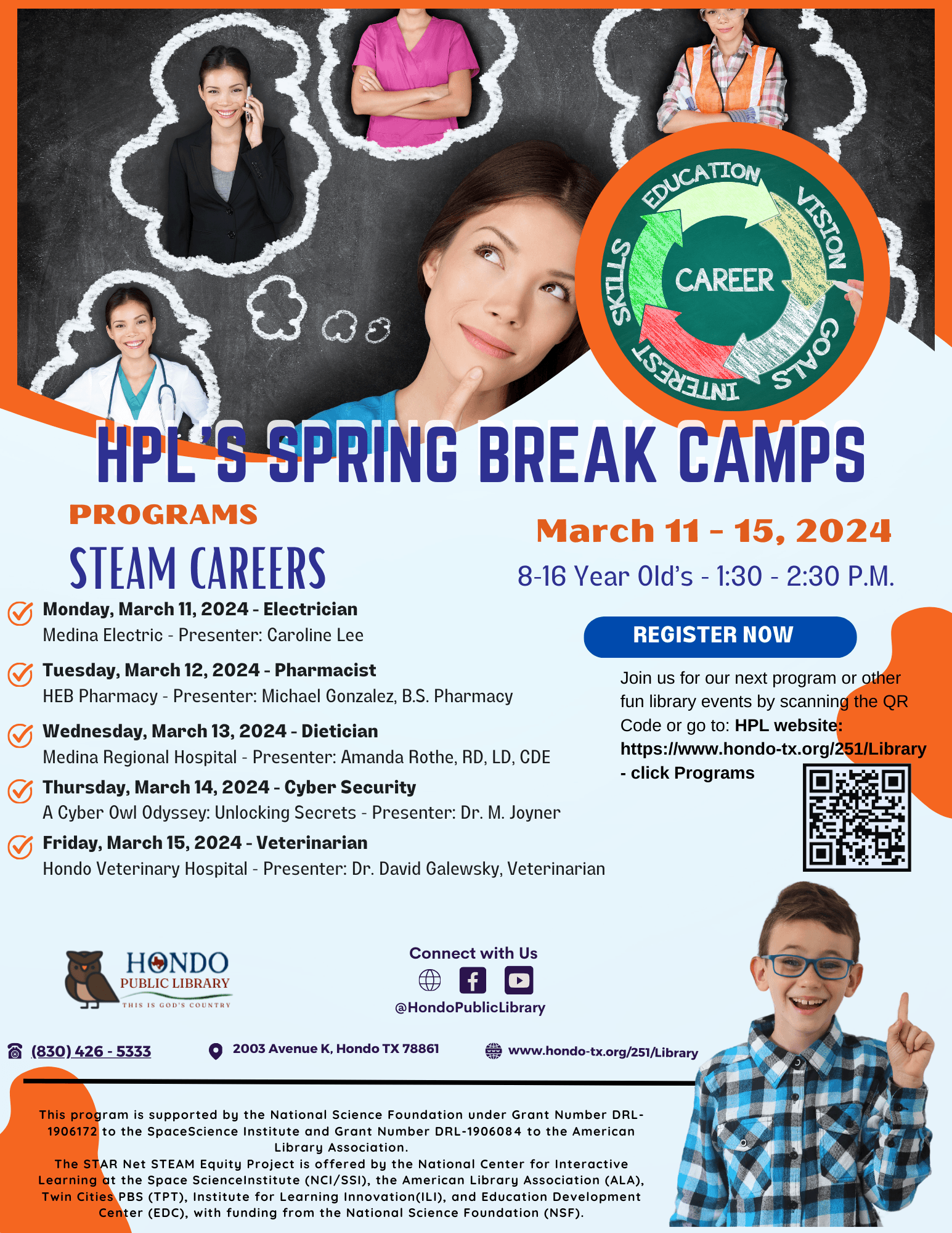 8 - 16 HPL Spring Break Camps