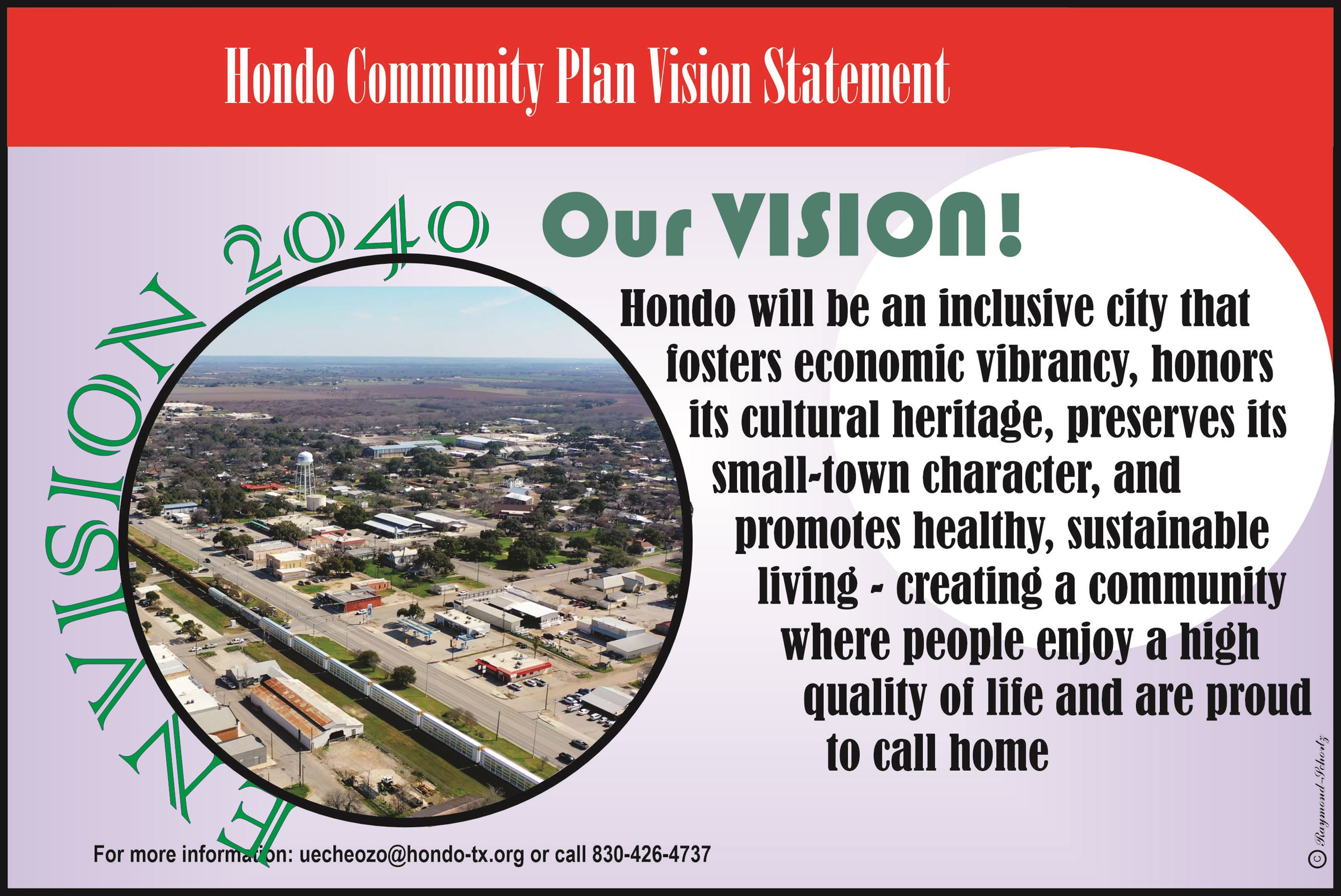 Hondo Community Plan Vision Statement 2040 flyer